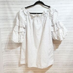 Fab'rik WHITE OFF SHOULDER, PUFF SLEEVE DRESS, SZ MEDIUM